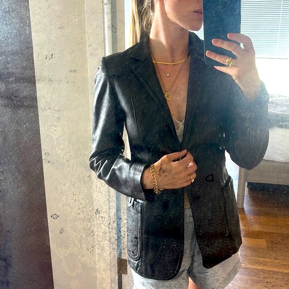 VINTAGE Genuine Leather Women’s Blazer ‘S’ - Picture 2 of 12